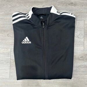 Adidas black and white areoready zip up